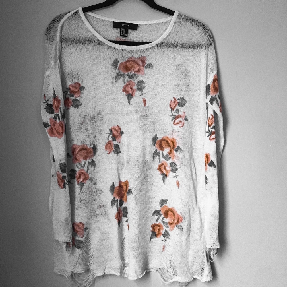 Distressed sheer sweater!